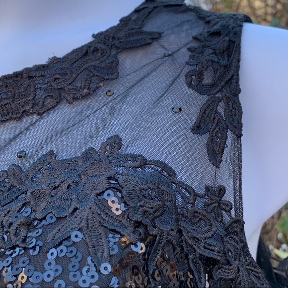 Sarah Bridal Black Mesh Sequence Maxi Dress | 14 - Picture 5 of 12